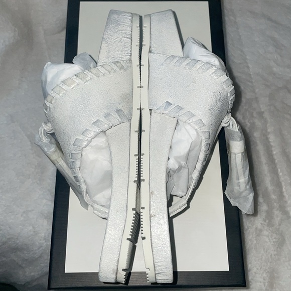 NWT J/SLIDES NIGEL Silver Metallic Suede Tassel Sandal - Picture 9 of 13